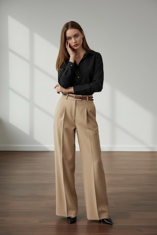 Pera Moda Kadın Basic Gizli Düğme Özellikli Gömlek Koyu Siyah