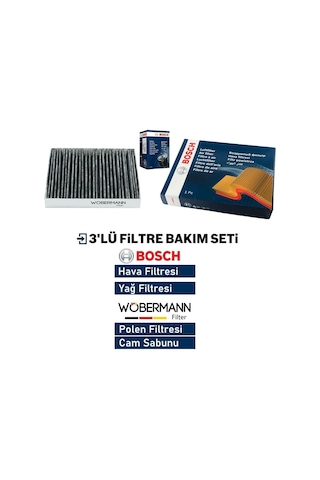 Wöbermann+bosch Mercedes B Serisi B160 W245 Filtre Bakım Seti 2009-2012 3kp