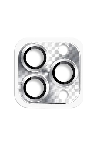 Mey İthalat Apple, Uyumlu iPhone 16 Pro Max Pers Alüminyum Kamera Lens - Gümüş