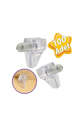 Kristal Raf Pimi Şeffaf Cam Ahşap Metal Raf Tutucu Çivisi Mobilya Dolap Pimi 100 Adet