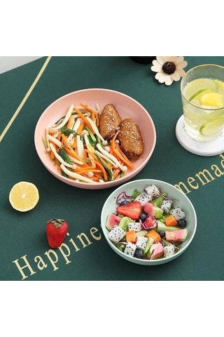 Mavi Çevre Dostu Yemek Tabağı Düz Renk Yuvarlak Şekil Sofra Takımı 15cm