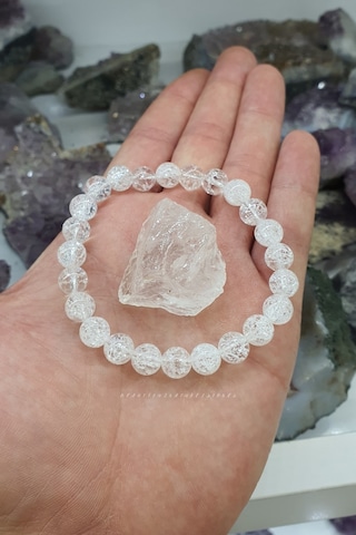 Necef Doğal Taş Bileklik Aa Kalite 8 Mm Kristal Kuvars Hediye Dengeli Ve Sağlıklı Tutar Çok Renkli