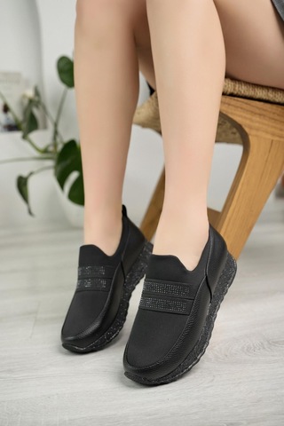 Nesil Shoes Wiss 510 Siyah Anatomik Kadın Ayakkabı-siyah Siyah