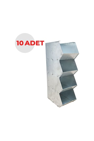 Zargana 10 Adet 4 Gözlü Modüler Galvanizli Metal Avadanlık Seti - Ekonomik Paket