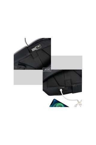 Lenyes Lb550 Voyagers Serisi 1200d Su Geçirmez Seyahat Sırt Çantası Siyah Siyah