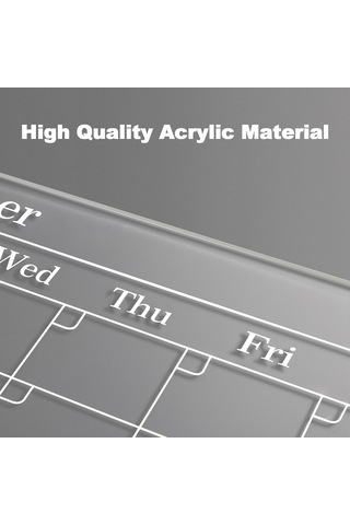 Teltree Cam Şeffaf Akrilik Haftalık Yeme Planlayıcı - Manyetik Buzdolabı Takvimi 9x13 İnç Dy1075