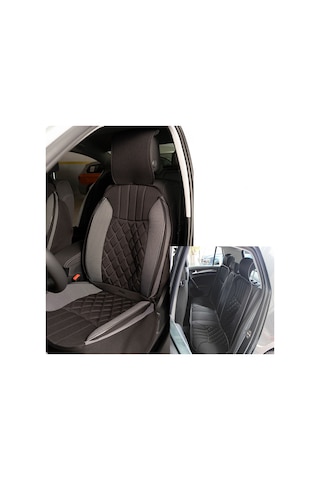 Space Elegance 5'li Koltuk Kılıfı Set Minder Siyah-gri / Klmny542