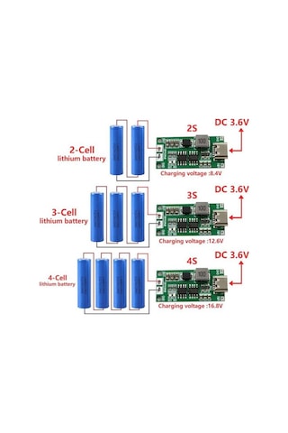 4s 2a Type-c Lityum Pil Şarj Modülü 16.8v 18650 Batarya Şarj Devresi