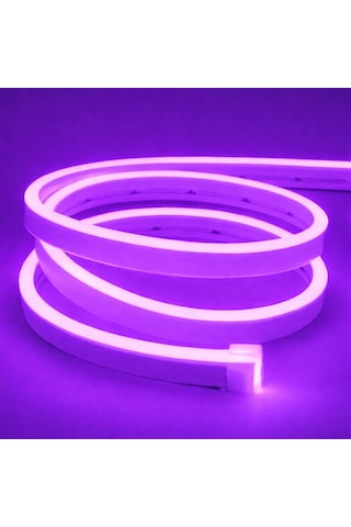 Neon Şerit Led 12v Volt Esnek Silikonlu Aydınlatma 1mt- Mor Mor Neon Şerit Led 12v Volt Esnek Silikonlu Aydınlatma 1mt- Mor Mor