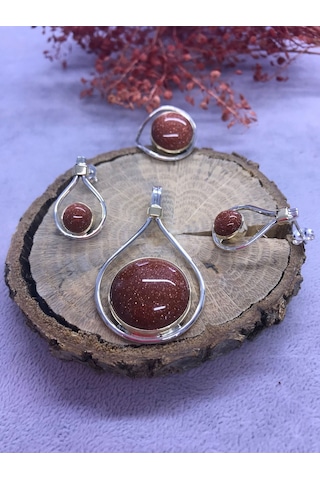 Yıldız Taşı Gümüş Set 925 Ayar Doğal Taş El İşi