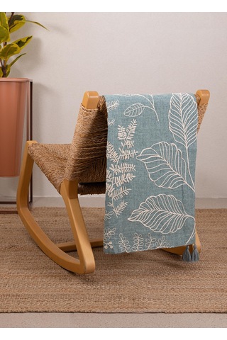 The Mia Throw Koltuk Şalı Püsküllü Yeşil 170x130 Yeşil