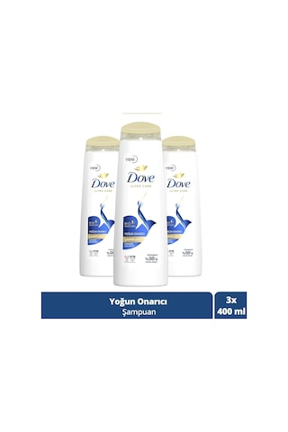 Dove Ultra Care Yıpranmış Saçlar İçin Yoğun Onarıcı Şampuan 3 x 400 ML