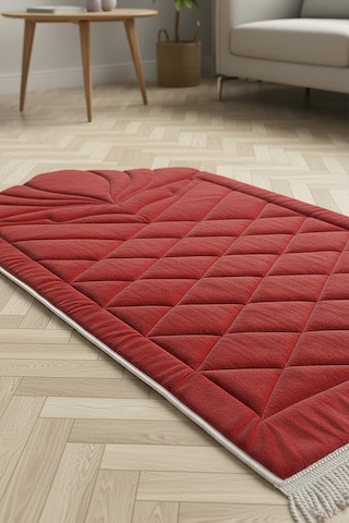 Kırmızı Kapitone Dolgulu Lüks Seccade 65x115 Cm
