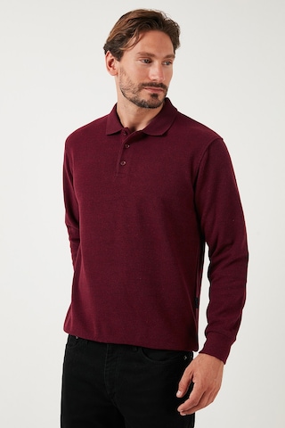 Buratti Pamuk Karışımlı Regular Fit Erkek Polo Yaka Kazak 456223 Mürdüm