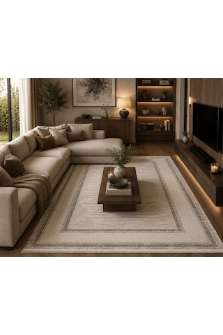 Hoom Rugs Grandy 4691 Antrasit Modern Halı Antrasit Beyaz