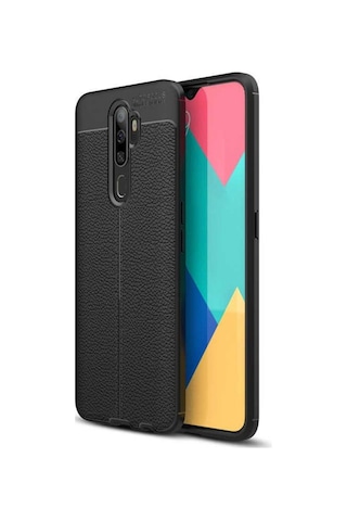 Oppo A5 2020 Kılıf Zore Niss Deri Desenli Silikon Kılıf