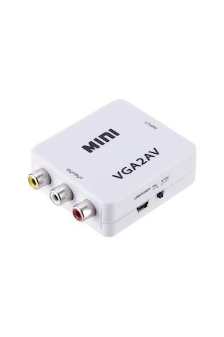 5004 Vga To Av 3Rca Video Çevirici Dönüştürücü Adaptör 3.5mm 1080