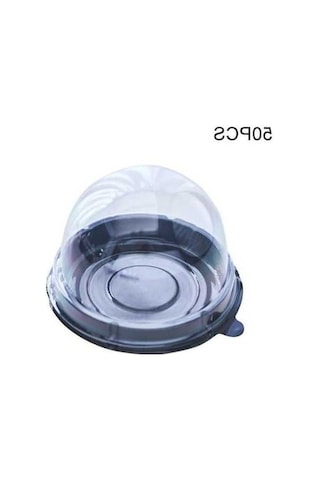 Novahub Siyah Süper Rüzgar 50 Adet Kek Kabı Tek Kullanımlık Gıda Sınıfı Plastik Tek Bölme Kek Taşıyıcı Düğün/tatil Kutusu Siyah