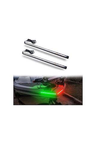 Konesam Deniz Tahtası Su Geçirmez Led Navigasyon Işık Şeridi - Gece Balıkçılık Ve Gemi Sinyali Işığı, Yat Aksesuarı, 18 Işık Damlacıklı Kırmızı Ve Yeşil 2 Adet