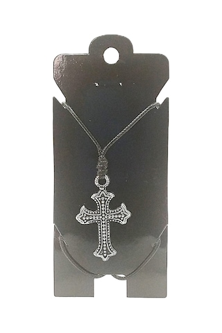 Kore İp Askılı Ve Krom Çelik Kaplamalı Unisex Tribal Kolye Kkrm-03 Gümüş9
