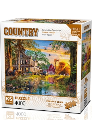 Ks Games 4000 Parça Çiftlik Evinde Gün Batımı Puzzle