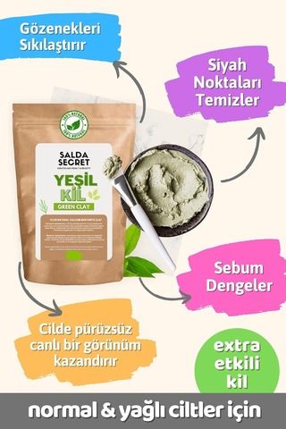 Yeşil Kil Doğal Yüz Maskesi 100 Gr Toz - Kil Maskesi - Indian Healing Clay
