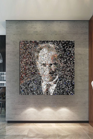 Atatürk Mustafa Kemal Mozaik Tablo Kanvas Tablo 80 x 80