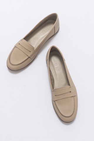 Luvishoes F02 Biskuvi Cilt Kadın Babet Koyu Bej