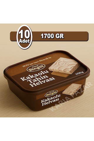 Bingöl Kakaolu Tahin Helvası 1700 G X 10 Toptan Ekonomik Paket