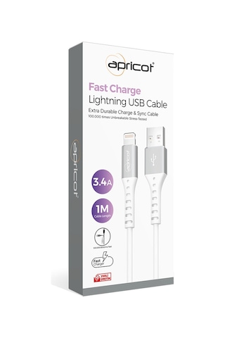 Apricot APC-A140L Lightning 1 M 3.4A Şarj Data Kablosu