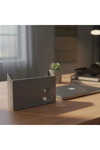 Duvar Tipi Wi-fi Modem Saklama Kutusu Gri Kablo Düzenleyici Router Raf Organizer 5047 Belirtilmemiş