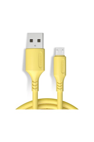 Gajeena 3a Hızlı Şarj Micro-usb Kablosu, Dayanıklı Malzeme, Sarı Renk, 1 Metre Uzunluk, Akıllı Telefon Uyumlu