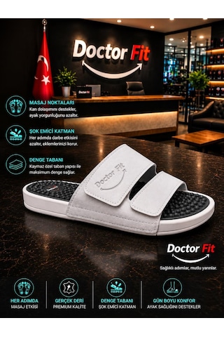 Doctor Fit Refleksoloji Rahatlatıcı,akapunktur Masaj Terliği Beyaz Erkek Terliği 42 Numara