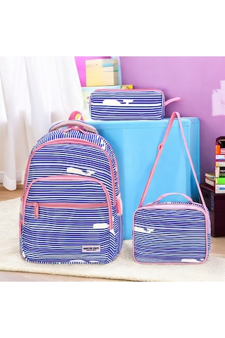 Kız İlkokul Ortopedik 3'lü Set Kalemlik Beslenme Çanta Model 4