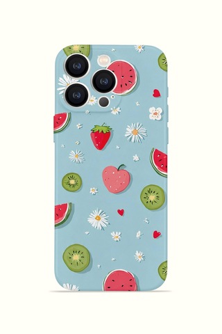 Apple iPhone Uyumlu 16 Pro Vorian İnce Kamera Korumalı Mika Kılıf Fruit Confetti Sky Fruit Confetti Sky Mika