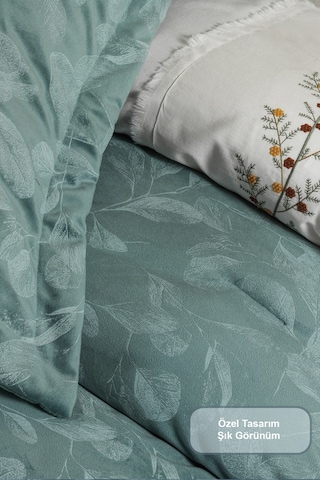 Elart Stella Comfort Uyku Seti Yatak Örtüsü Çift Kişilik 3 Parça 220x240 Cm Yeşil Yeşil