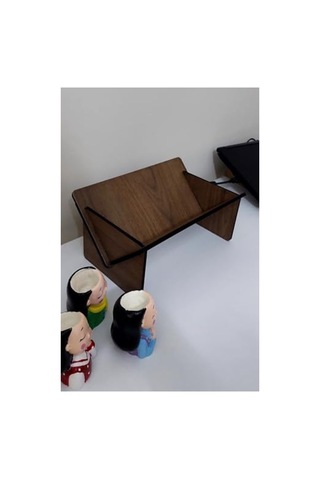 Mini Ahşap Masaüstü Kitaplık, 34 Cm Ve 50 Cm Seçenekleri Abanoz - Beyaz