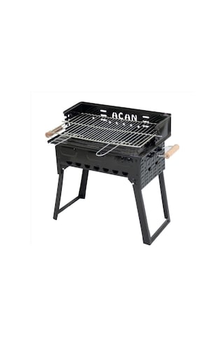 Pervazlı Emaye Mangal P3 Battal Boy Barbekü Çift Kömürlü Izgara Katlanır Ayaklı 27x51cm Diğer