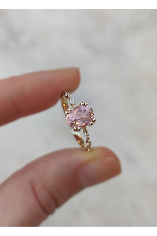 Barcelona Morganite Pırlanta Taşlı Yüzük - Ak1381