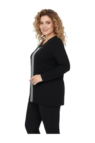 Wearon Kadın Siyah V Yaka Taşlı Bluz Bgl-st05150 Siyah