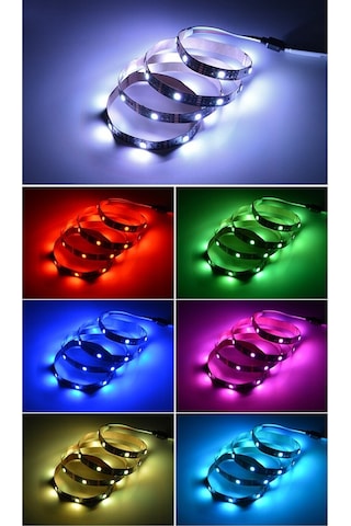 Triline Tv Arkası Silikonlu Kumandalı Rgb Led Şerit 16 Renk
