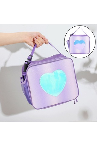 Dinosaurs Yalıtımlı Öğle Yemeği Çantası Organizatör Piknik Depolama Tote Çanta Açık Mor Açık Mor Altın