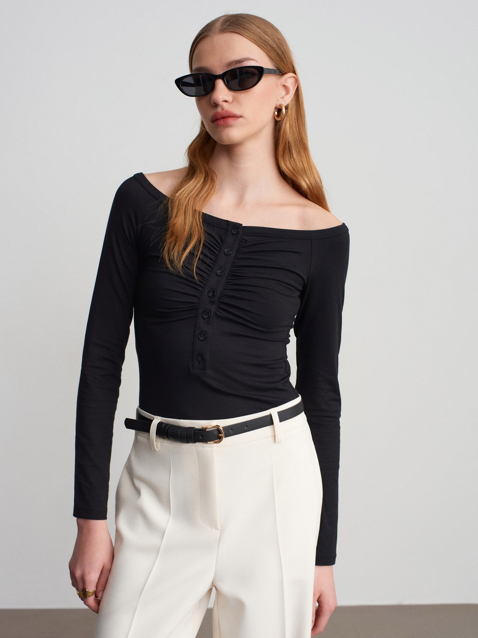 Dilvin 32661 Düğme Detaylı Bodysuit-siyah Siyah