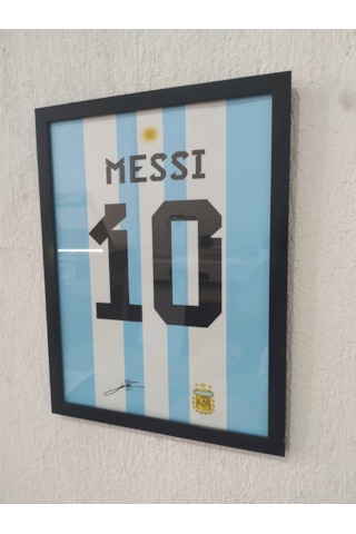 21x30 Cm Lionel Messi Forma Tasarımlı Poster Tablo 2mm Şeffaf Cam