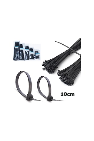 2.5 100Mm - Siyah - 10Cm Kablo Bağı - 100 Adet Kelepçe