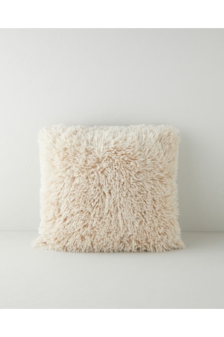 Fluffy Pelüş Kırlent Kılıfı 45x45 Cm Bej Bej