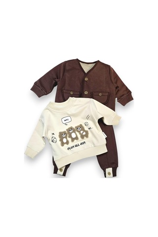 Ceketli Erkek Bebek Takım kahverengi
