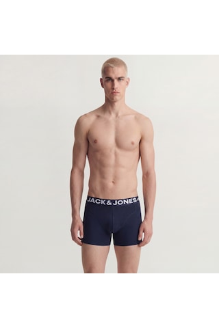 Jack & Jones Erkek Siyah Logolu 3'lü Boxer Paketi - Sense - 12081832 Scarab