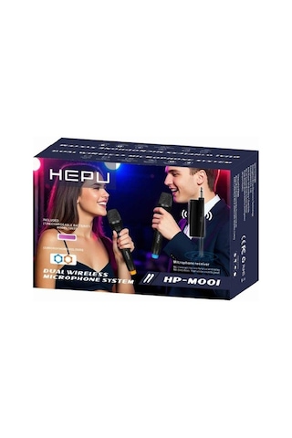 Hepu Hp-m001 Çift El Uhf Kablosuz Telsiz Mikrofon