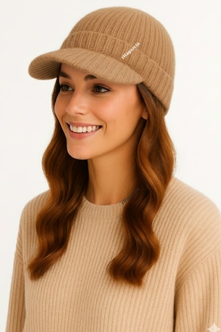 Ritagarcia Premium Soft Örgü Şapka / Bere - Siperli Kışlık Cap Şapka Camel Bej